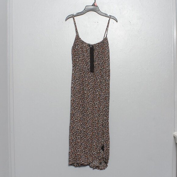 Volcom black floral skater spaghetti strap summer dress - Picture 1 of 7